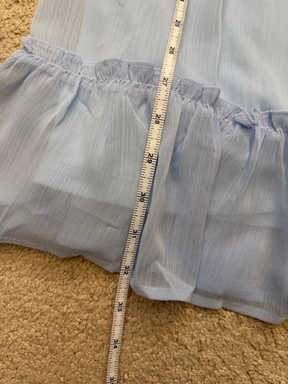 Lush Rosette Strap Fit & Flare Dress Cool Blue Dress Size Large NEW nordstrom - Picture 9 of 9